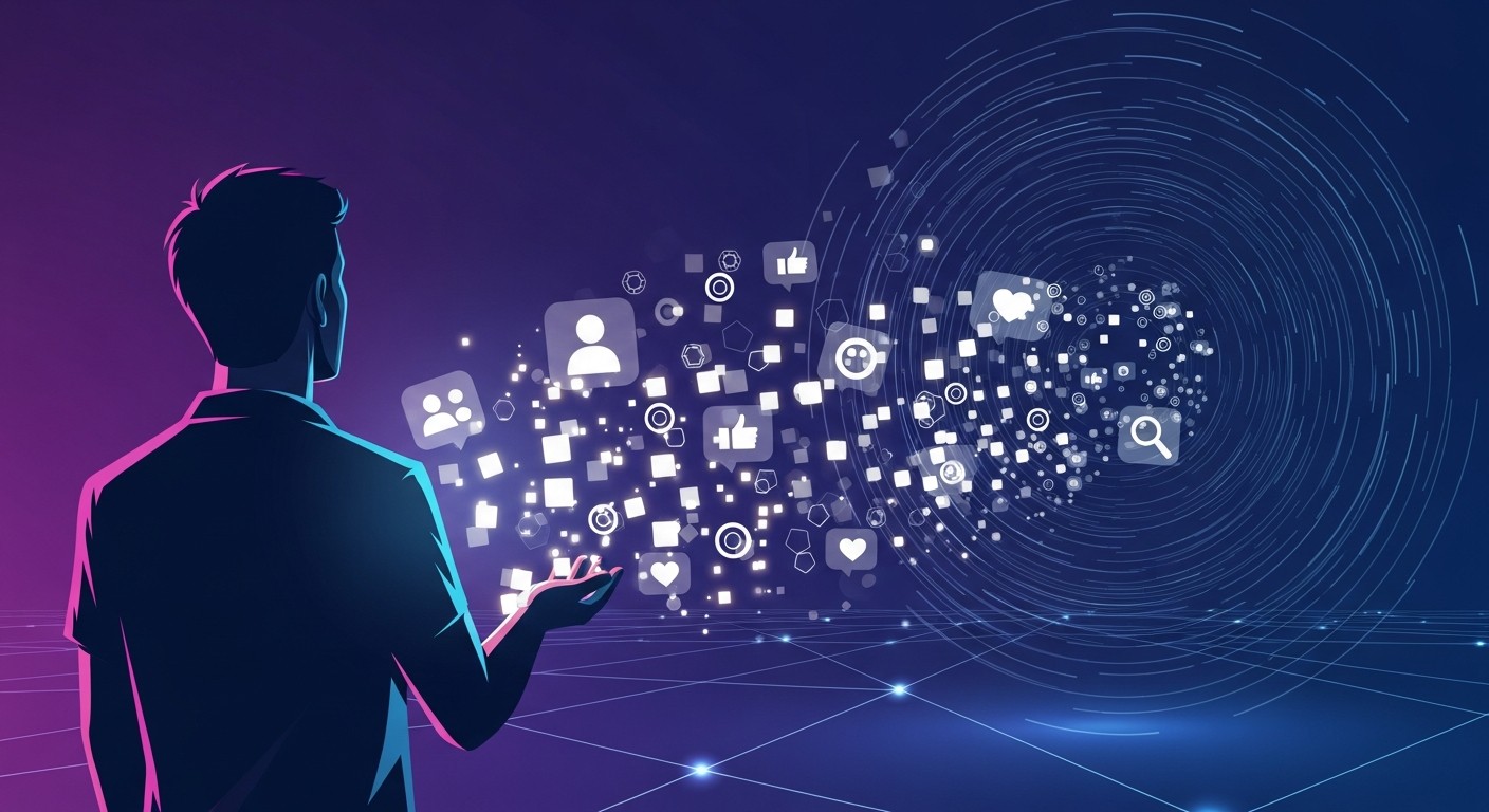 Digital privacy concept with person deleting their digital footprint