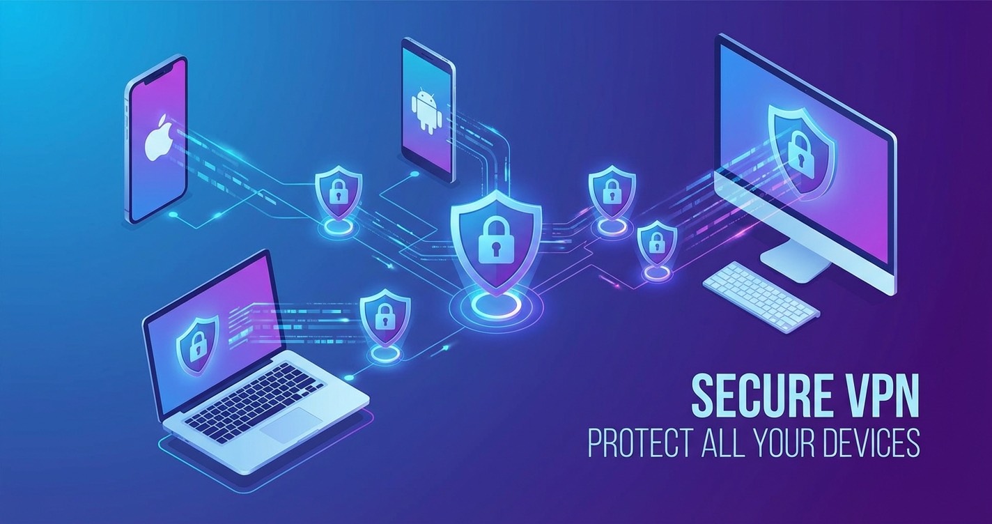 Free VPN setup on multiple devices - iPhone, Android, laptop