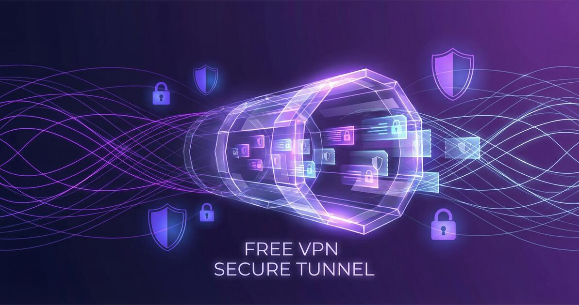 VPN tunnel and encryption technology visualization