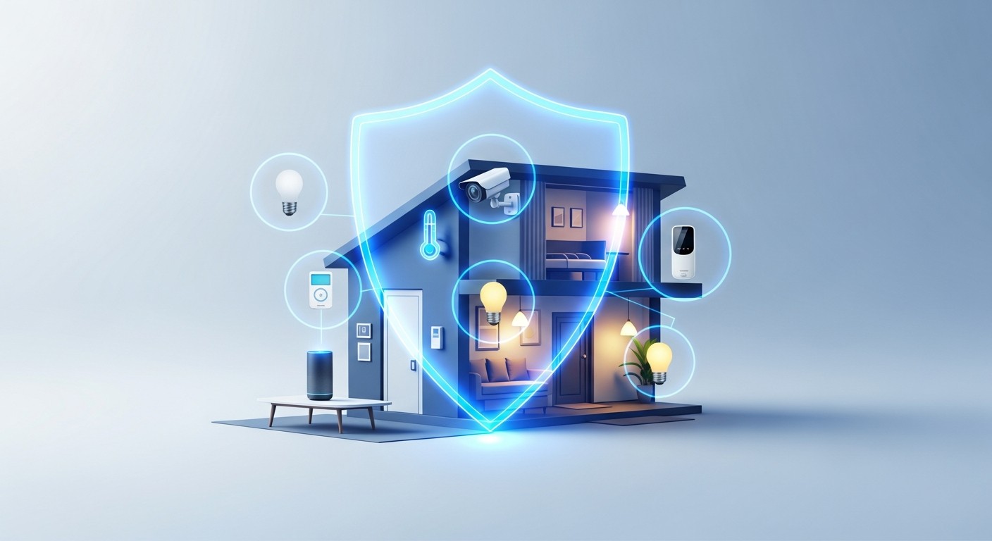 Smart home devices protected by VPN security shield