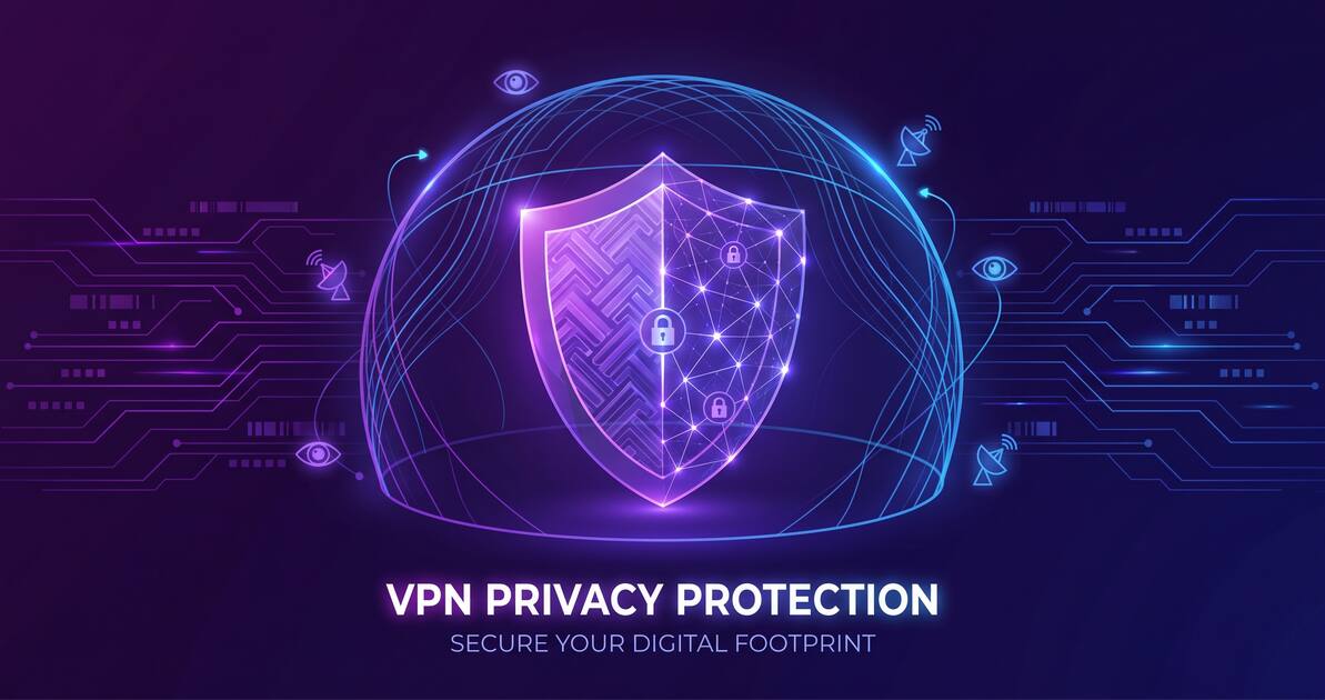Digital protection shield representing domestic violence survivor safety and privacy