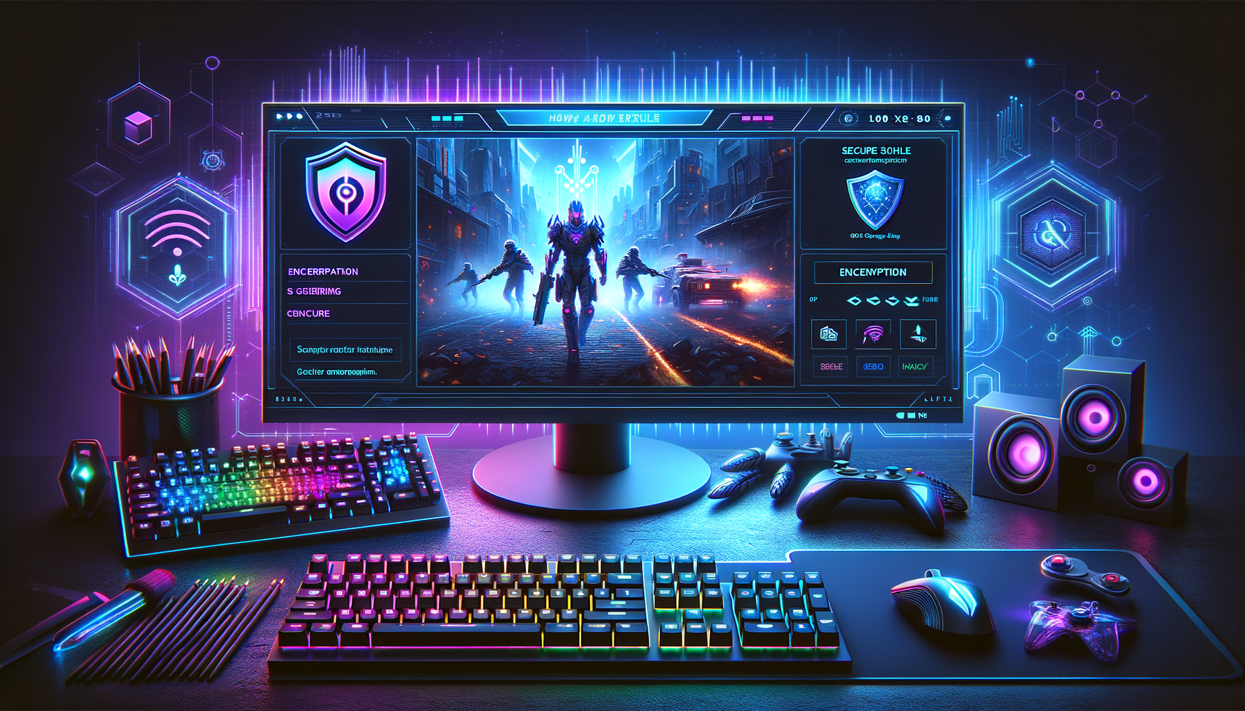 Gamer using VPN for secure and fast gaming connection