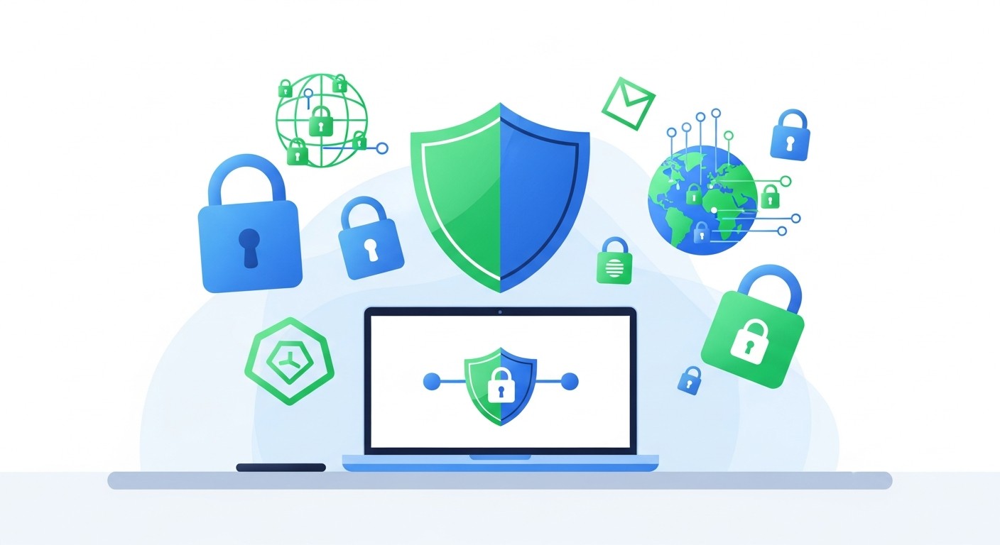 Professional working securely from home with VPN protection